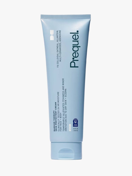 Prequel Barrier Therapy Skin Protectant Cream in branded tube component on a light gray background